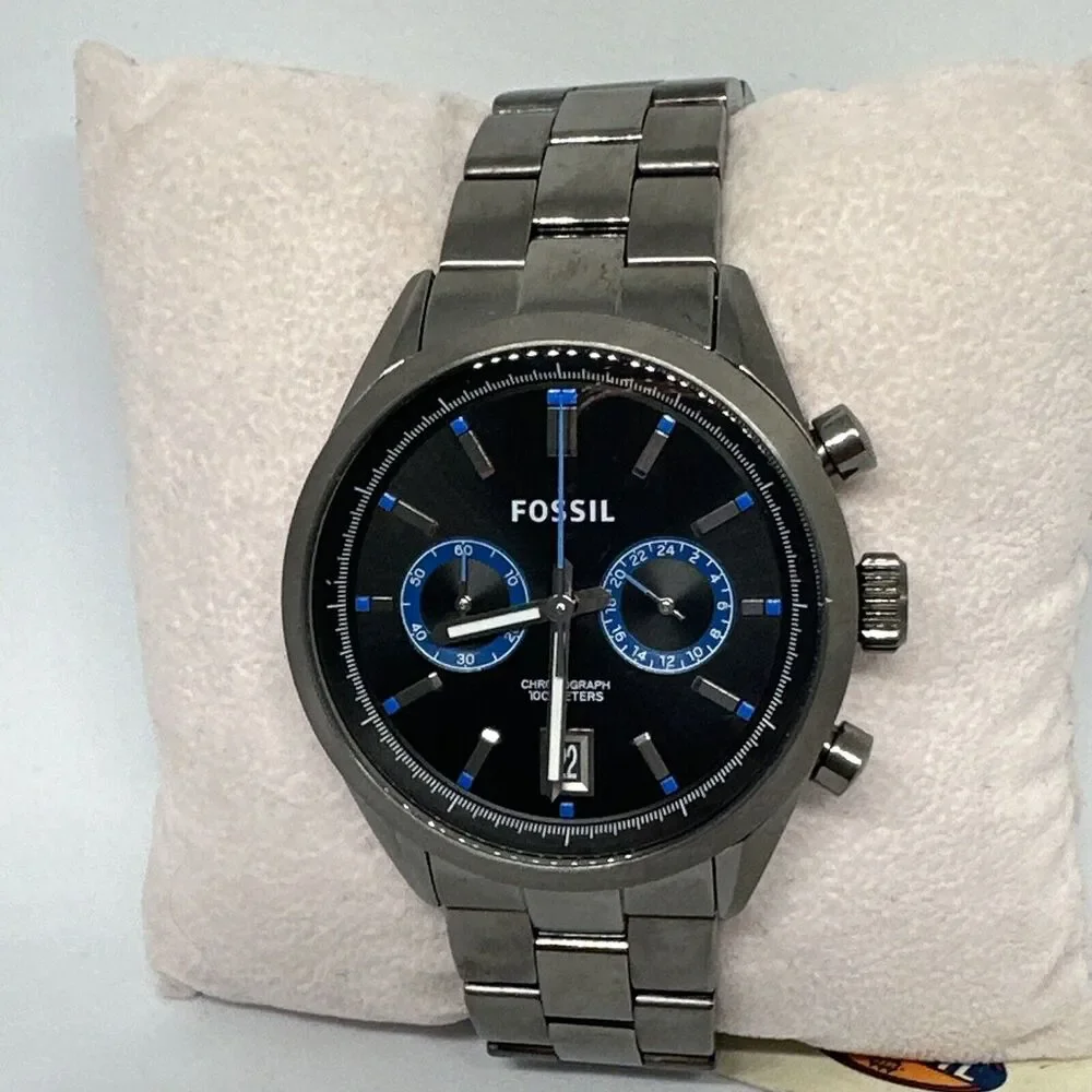 Fossil Del Ray CH2970 Men's Gray Stainless Steel Analog Dial Quartz Watch HME326 - Picture 2 of 11